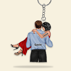 Personalized Gifts For Couple Keychain Couple Princess Carrying 15QHHU150125TM-Homacus