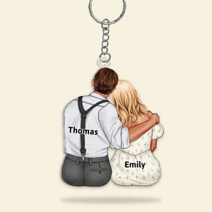 Personalized Gifts For Couple Keychain Hugging Couple 07QHHU150125TM-Homacus