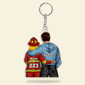 Personalized Gifts For Firefighter Couple Keychain 011QHHU110125TM-Homacus