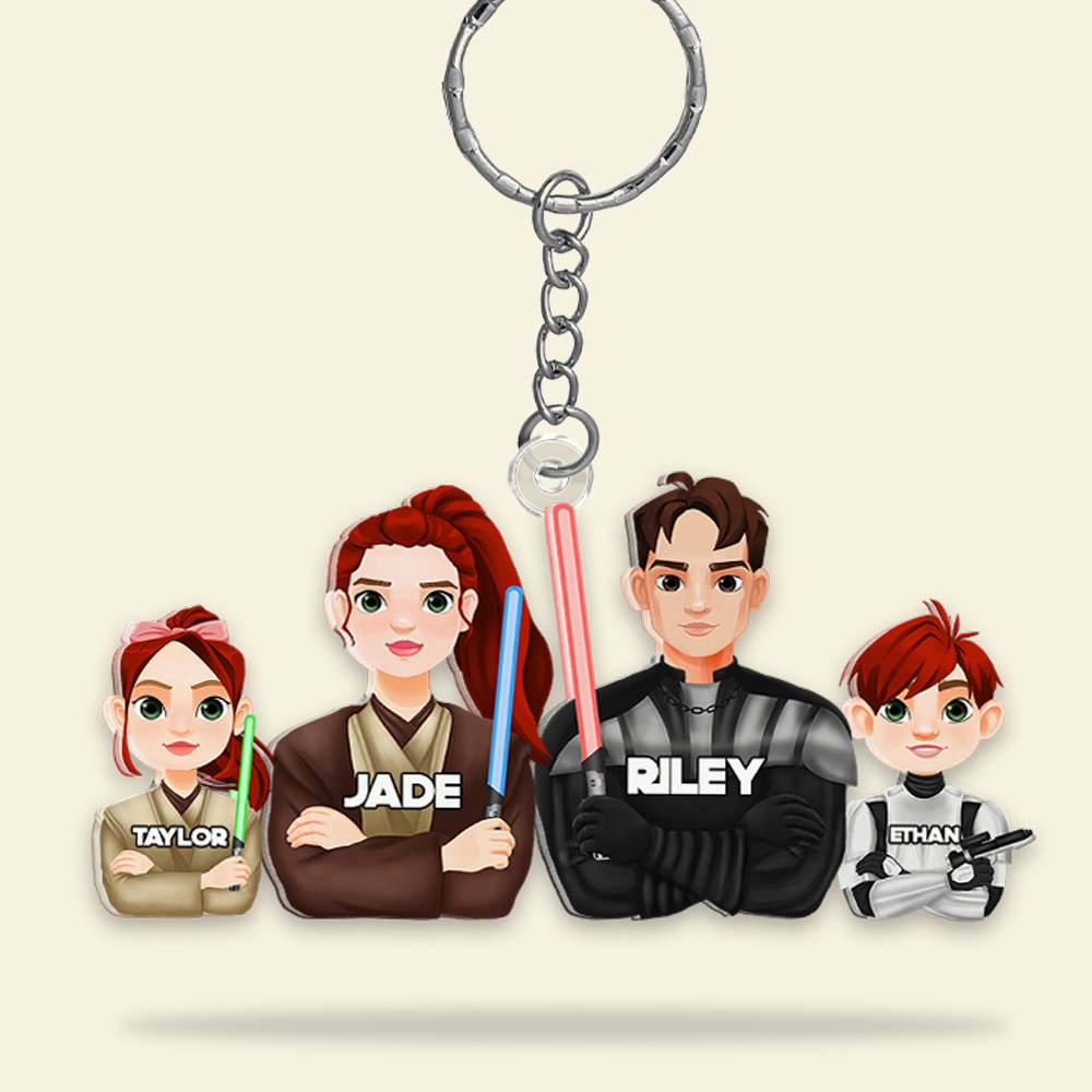 Personalized Gifts For Family Keychain Galaxy Family 01QHHU070325HG-Homacus