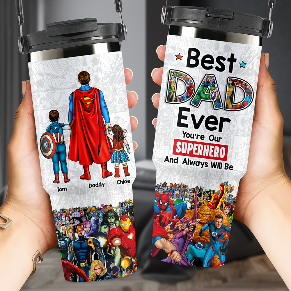 Personalized Gifts For Dad Tumbler Cup Super Dad 012ACHU010425PA-Homacus