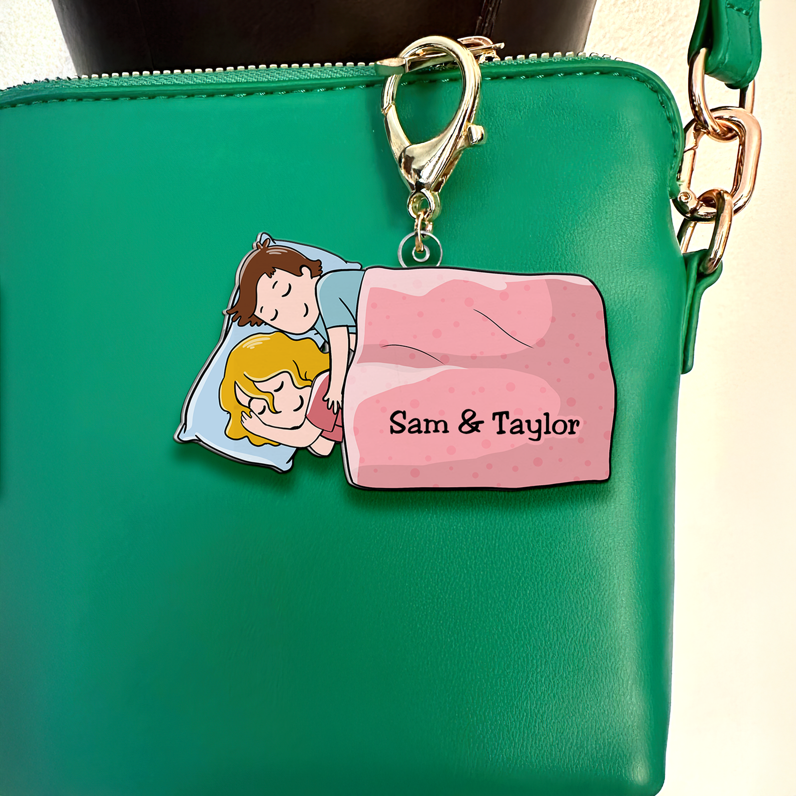 Personalized Gifts For Couple Keychain Couple Sleeping 01QHHU110225HH-Homacus