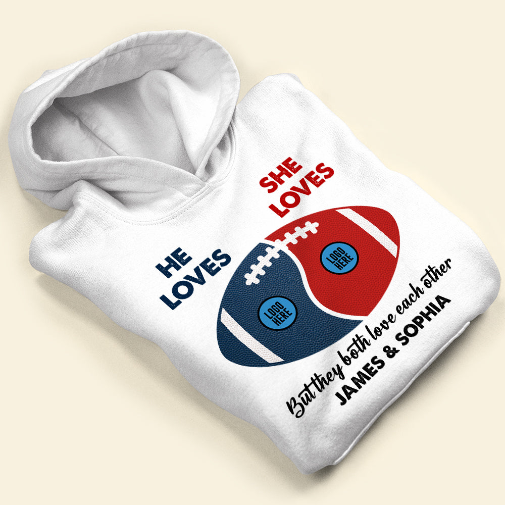 Custom Team Logo Gifts For Couple Shirt 05huti130123 American Football Shape-Homacus