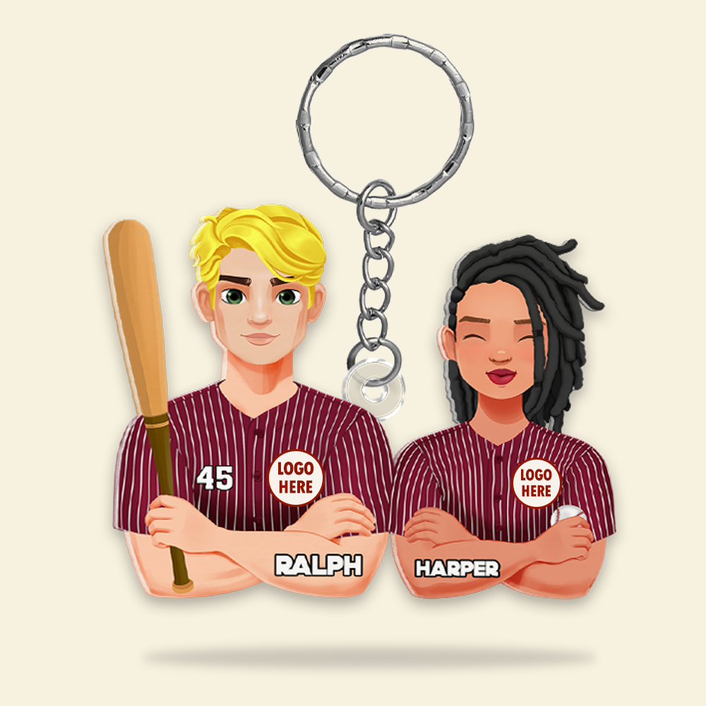Personalized Gifts For Baseball Lovers Couple Keychain 042qhhu200125hg-Homacus