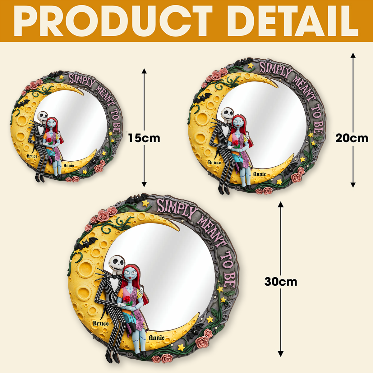 Moonlit Couple's Love Custom Shaped Mirror - Personalized Gifts For Couple 05PGLU220725-Homacus