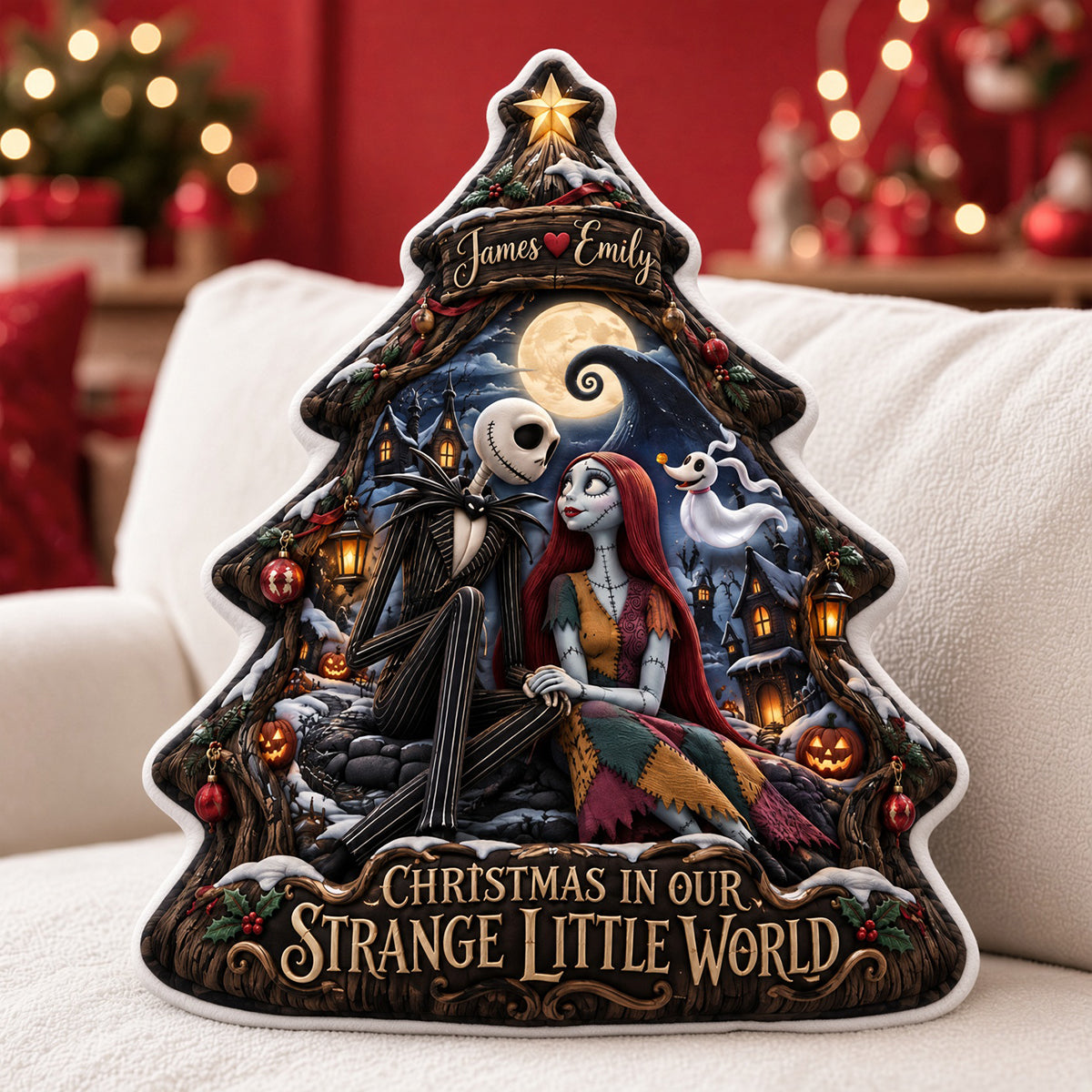 Christmas In Our Strange Little World Pillow - Personalized Christmas Gifts For Couples 05hadh261026-Homacus