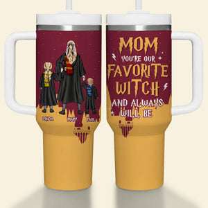 Personalized Gifts For Mom Tumbler Handle Mom You're Our Favorite Witch 01NATH200324TM-Homacus