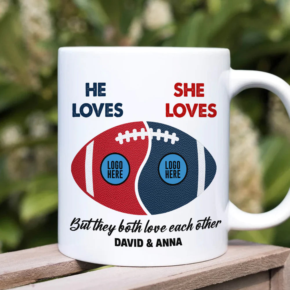 Custom Team Logo Gifts For Couple Mug 03huti290923 Football Couple Shape-Homacus