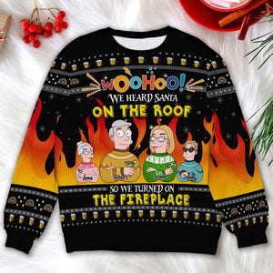 Personalized Gifts For Family Ugly Sweater, Character Fireplace 02TGLU011124HG-Homacus