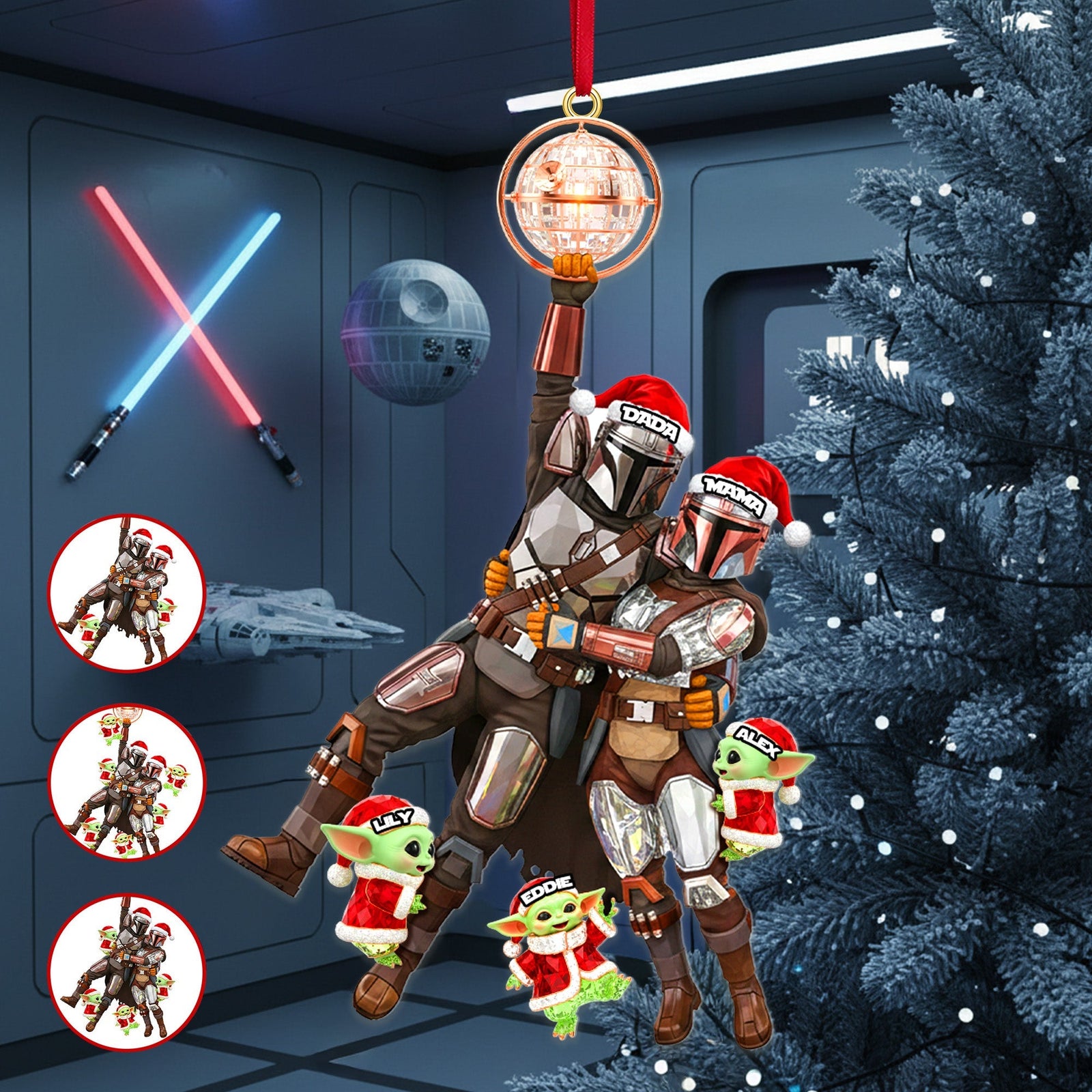 Playful Galactic Family Tree Ornament - Personalized Gifts For Family 03QHMG240925-Homacus