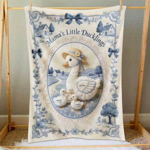 Mama's Little Ducklings Blanket - Personalized Gifts For Mom 03PGTN170326-Homacus