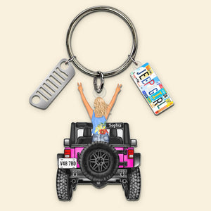 Personalized Gifts For Off Road Girl Keychain With License Plate Charms 05qhqn200624hn-Homacus