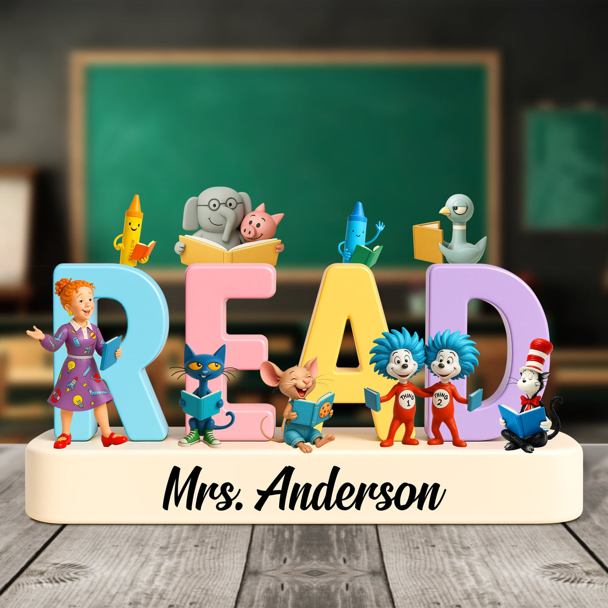 Cartoon Teacher Plaque - Personalized Gifts For Teacher 05natn270525-Homacus