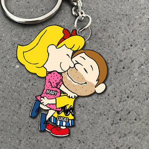 Personalized Gifts For Couple Keychain 03qhtn150724hhhg Cute Couple Embracing In Love-Homacus