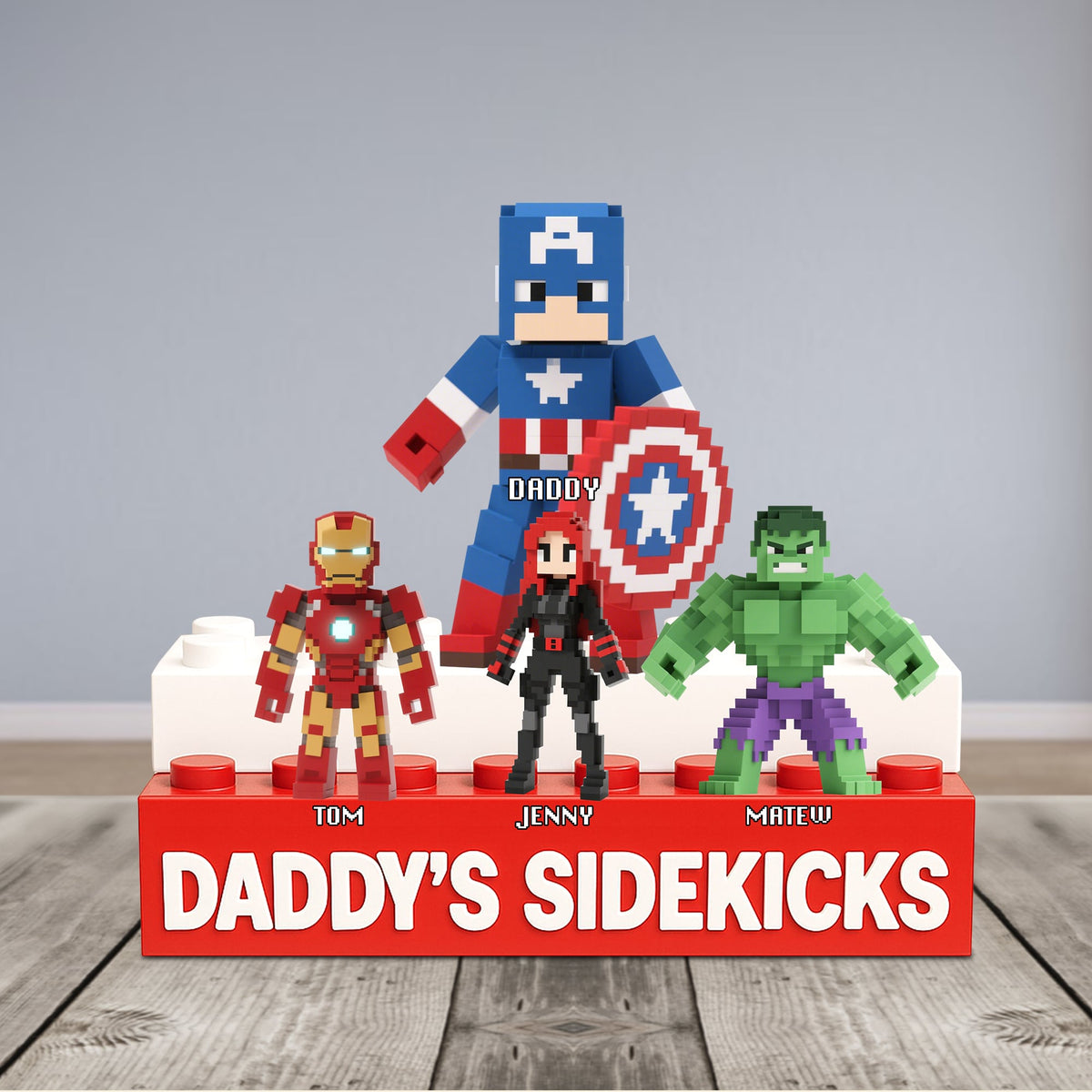 Pixel Super Dad Plaque - Personalized Gifts For Dad 03natn160525-Homacus