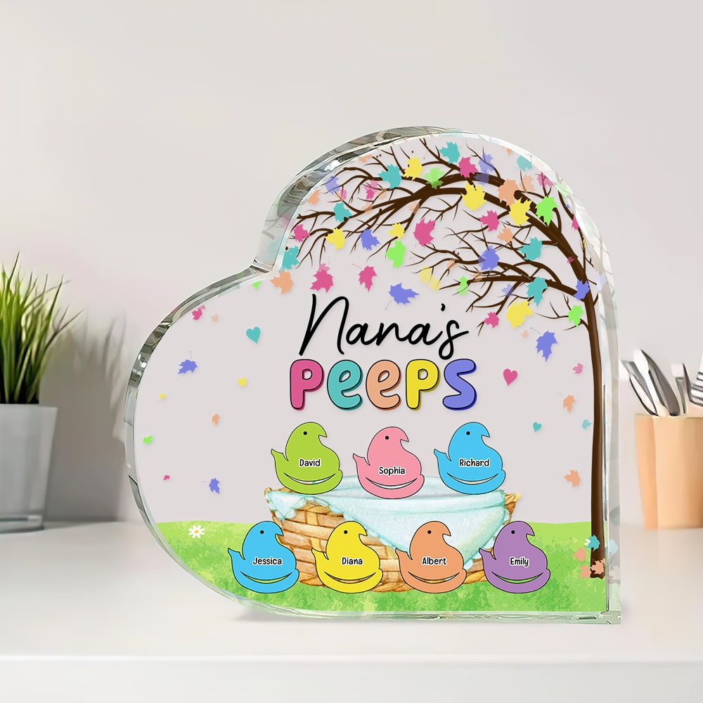 Personalized Gifts For Mom Heart Plaque Nana's Peeps-Homacus