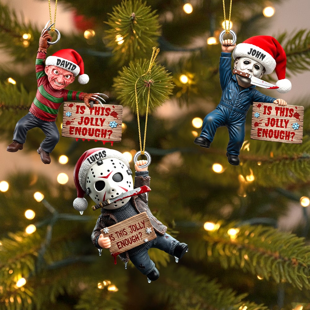 Creepy Jolly Christmas Ornament, Personalized Gifts For Horror Fans 01qhtn150925-Homacus
