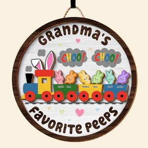 Personalized Gifts For Grandma Wood Sign Favorite Peeps-Homacus