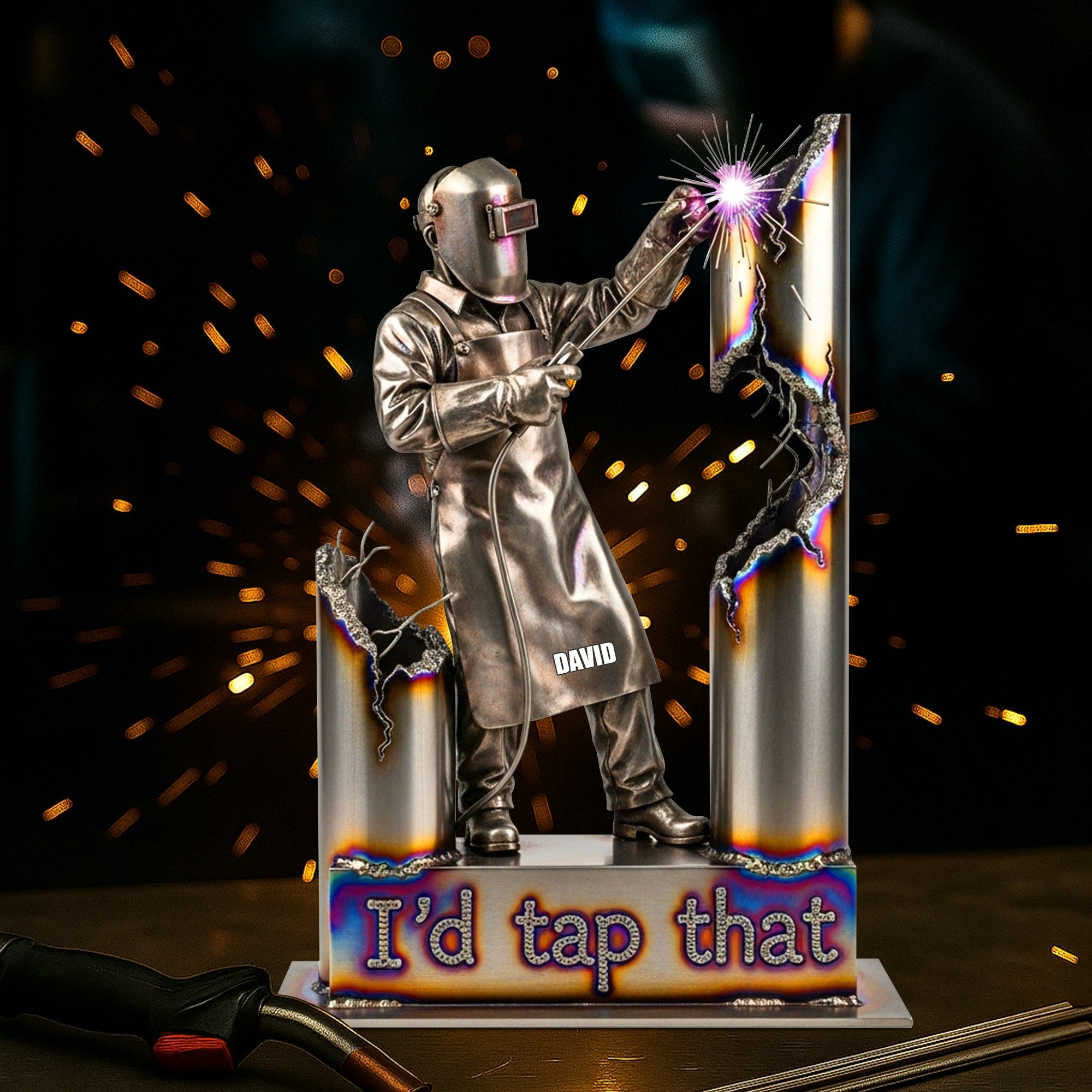 Personalized Gifts For Welder Acrylic Plaque, Funny Welder I'd Tap That 02qhtn170625-Homacus
