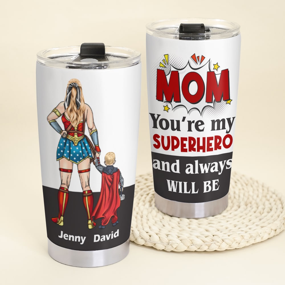 Super Mom Tumbler Cup - Personalized Mother's Day Gifts For Mom-Homacus