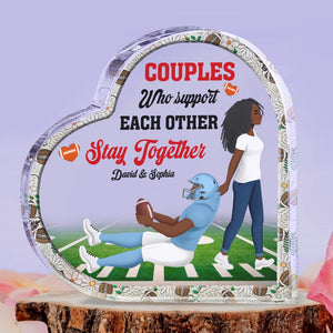 Personalized Valentine's Day Gifts For Couple Heart Plaque 01xqtn101224pa Football Lover-Homacus