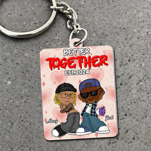 Personalized Gifts For Couple Keychain 02totn271224hg Better Together-Homacus