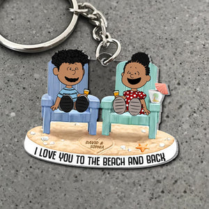 Personalized Gifts For Beach Couple Keychain 03ohtn090125pa I Love You To The Beach And Back-Homacus