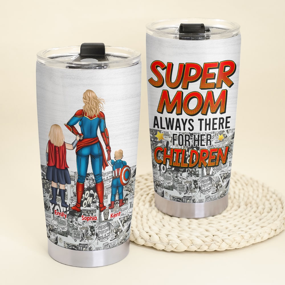 Super Mom Tumbler - Personalized Gifts For Mother's Day-Homacus