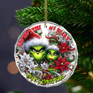 Monster Couple Christmas Ornament - Personalized Gifts For Couple-Homacus