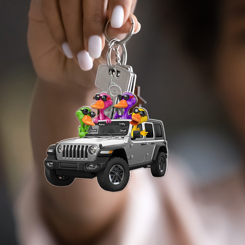 Happy Ducks Keychain - Personalized Gifts For Off-road Lovers 01qhqn281224-Homacus