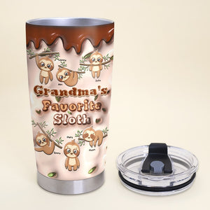 Personalized Gifts For Grandma Tumbler 02xqmh080225 Grandma's Favorite Sloths-Homacus