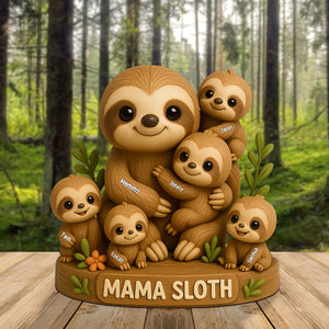 Personalized Gifts For Mom Plaque Mama Sloth 06natn150425-Homacus