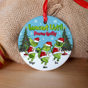 Personalized Gifts For Cat Lover Ornament 03hutn190724 Christmas Grumpy Green Cats-Homacus