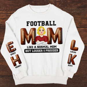 Personalized Gifts For American Football-loving Mom Shirt 04xqtn180225hg Football Mom - Like A Normal Mom But Louder And Prouder-Homacus