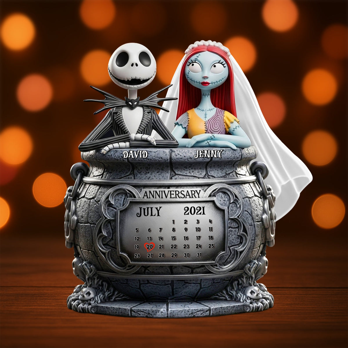 Skull Couple Personalized Anniversary Gifts For Couple Plaque 05totn140725-Homacus