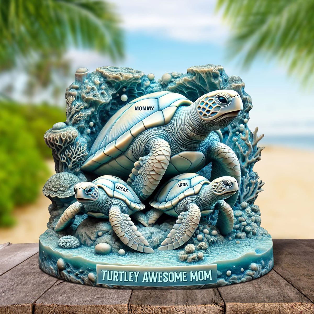 Sea Turtle Plaque Personalized Gifts For Mom 02qhtn0030525-Homacus