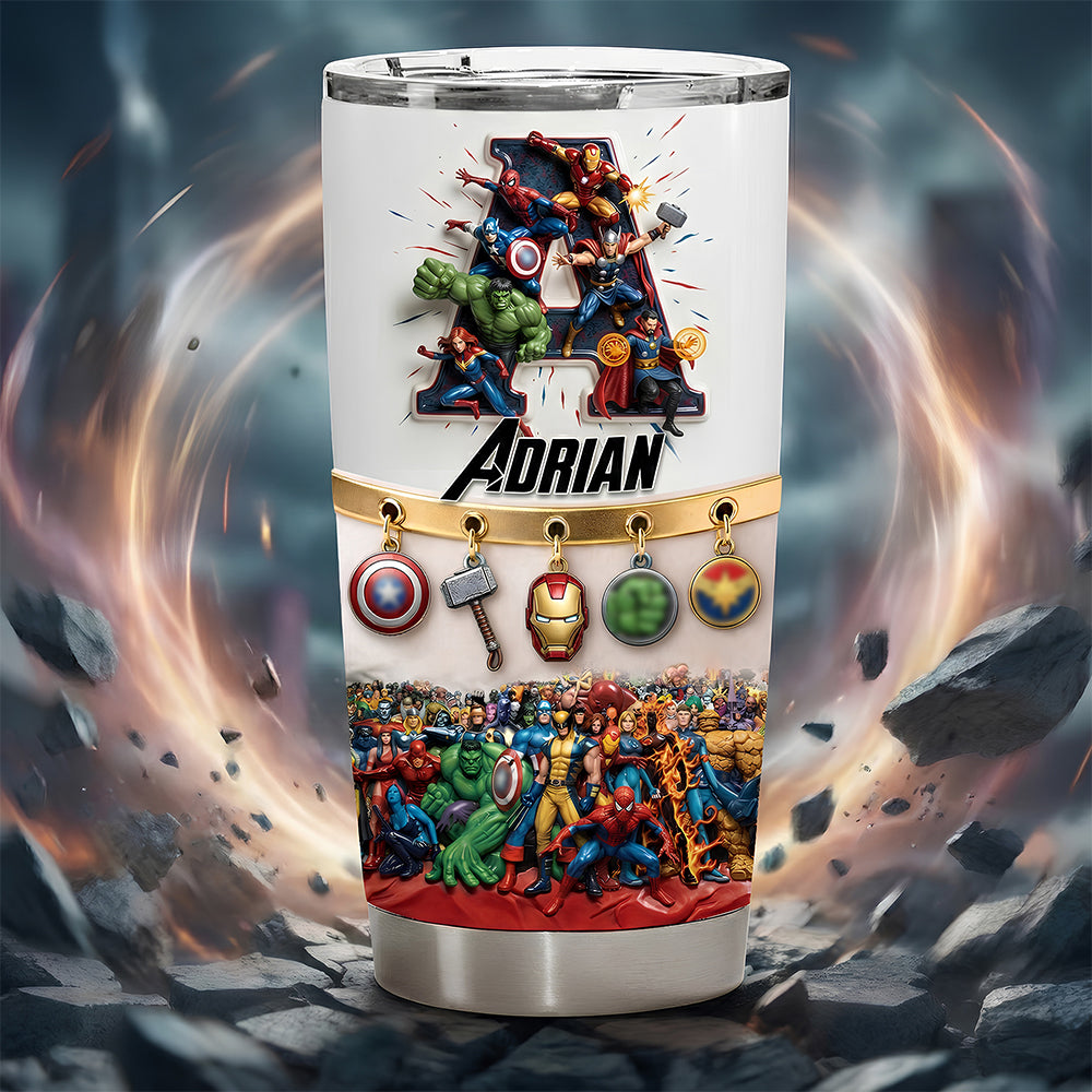 Fearless Guardians Alphabet Initial Letters Tumbler - Personalized Gifts 04hudt150126-Homacus