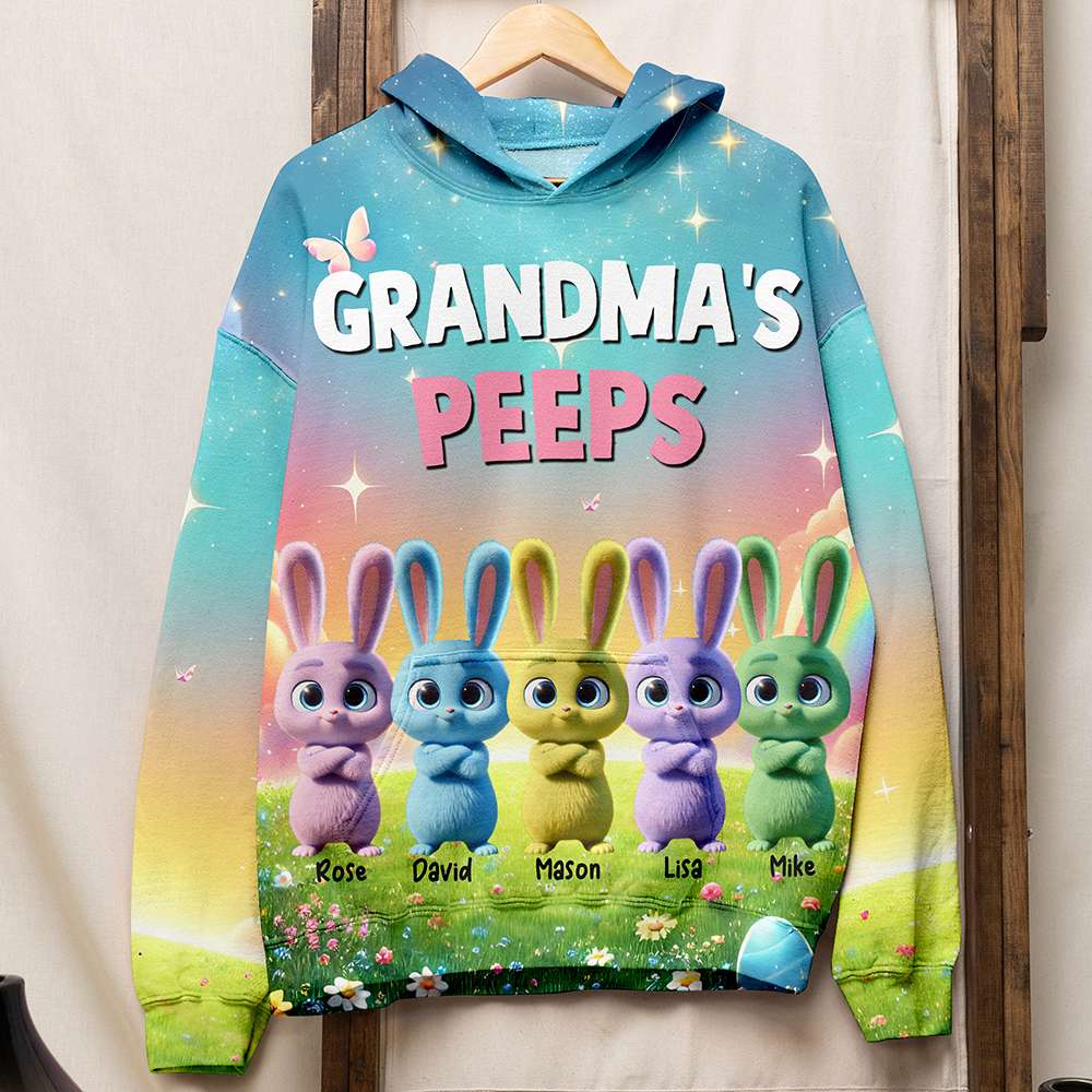 Personalized Gifts For Grandma Easter Day Shirt Bunny Peeps-Homacus