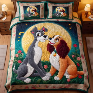 Personalized Gifts For Couple Quilt Bedding Set Special Line, Cartoon Dog Character 05TGMH140125-Homacus