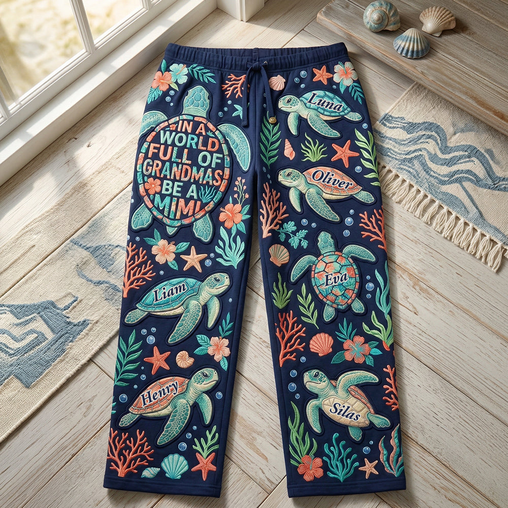 Grandma Turtle Pajama Pants - Personalized Gifts For Grandmas 03nadt090326-Homacus