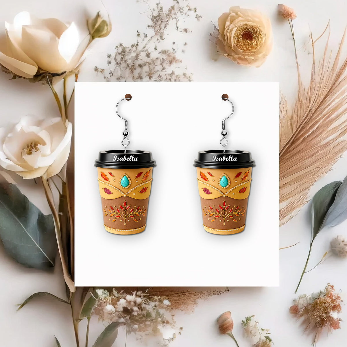 Coffee Princess Earrings - Personalized Gifts For Her 03pgmg150725-Homacus