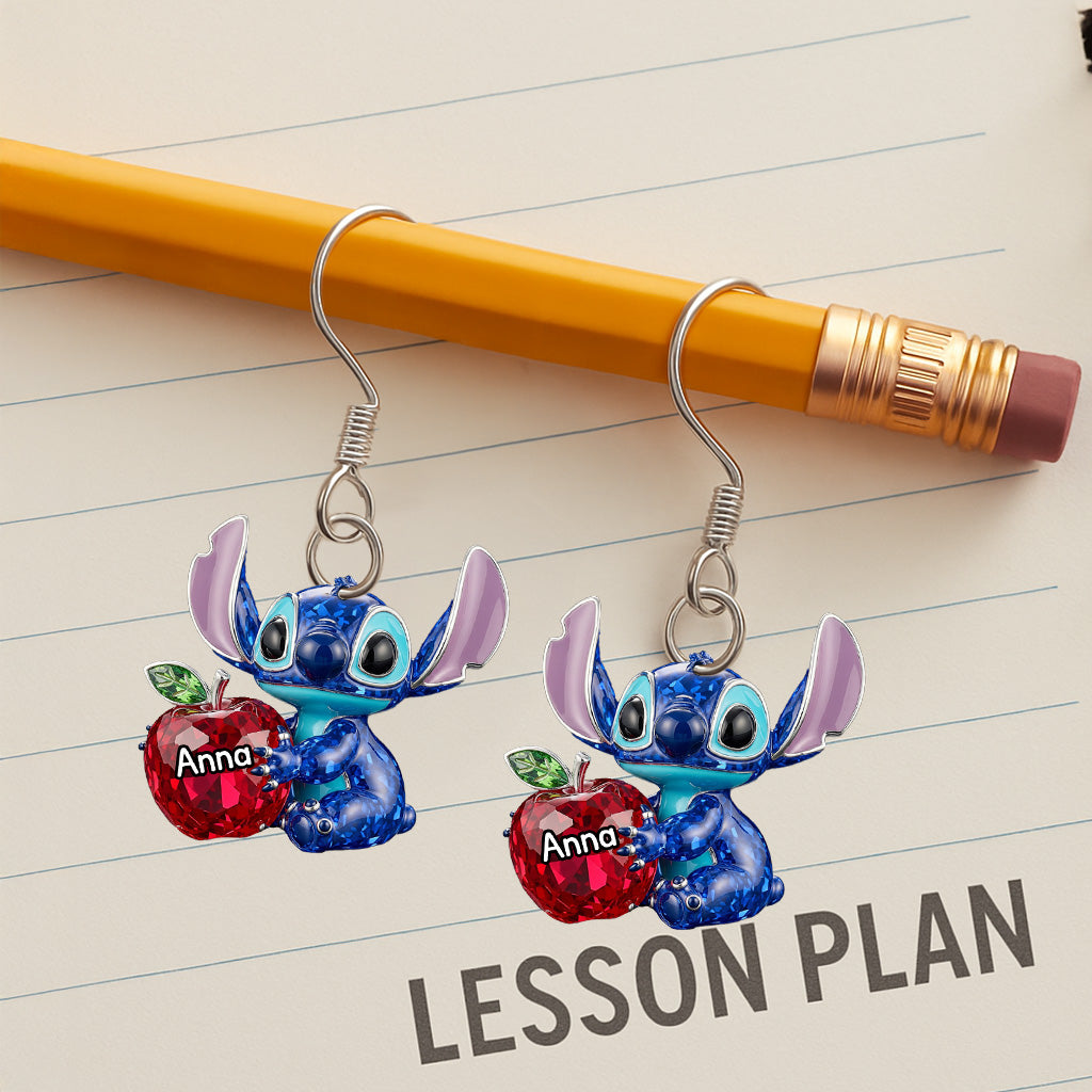 Blue Alien Teacher Earrings - Personalized Gifts For Teachers 02pgmg160725-Homacus