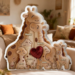 Mother Giraffe Love Her Baby Custom Shape Pillow - Personalized Gifts For Moms 05namg160326-Homacus