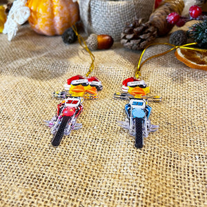 Gift For Motocross Lovers, Personalized Ornament, Motocross Duck Ornament, Christmas Gift-Homacus