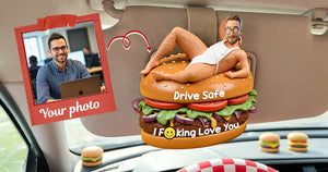 Funny Couple Custom Shape Acrylic Car Visor Clip - Personalized Gifts For Him Car Visor Clip 05NAMG290126-Homacus