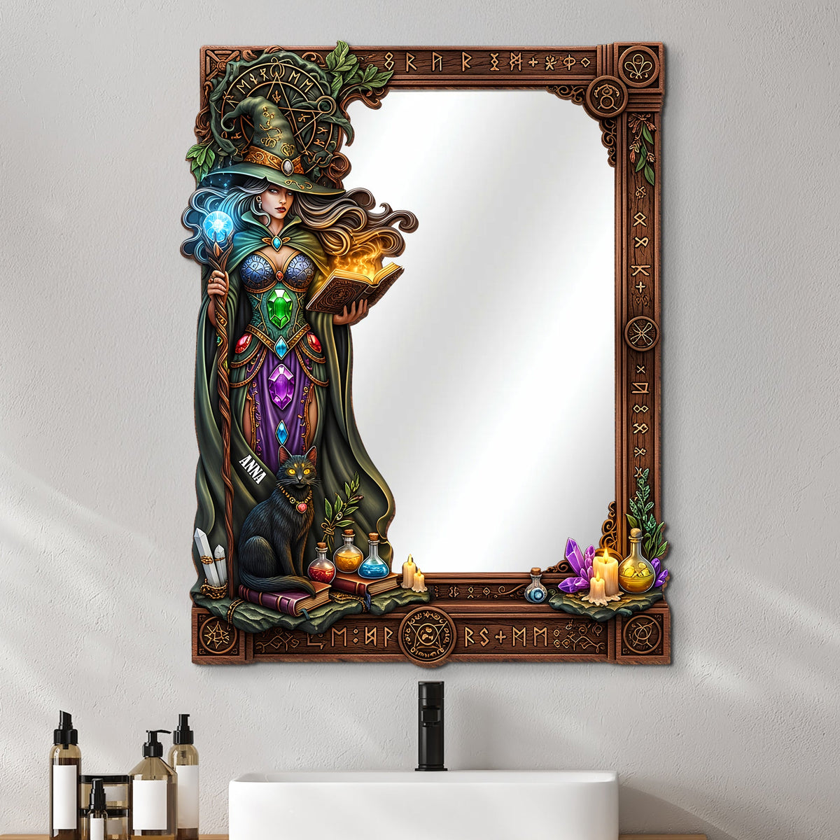 Mysterious Wall Hanging Mirror Personalized Gifts For Witch Lovers 02totn010825-Homacus
