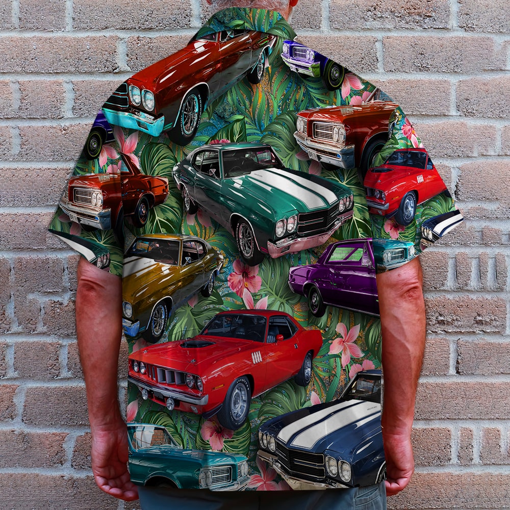 Muscle Car Hawaiian Shirt - Custom Car Photo Shirt - Floral Pattern (Car0902)-Homacus