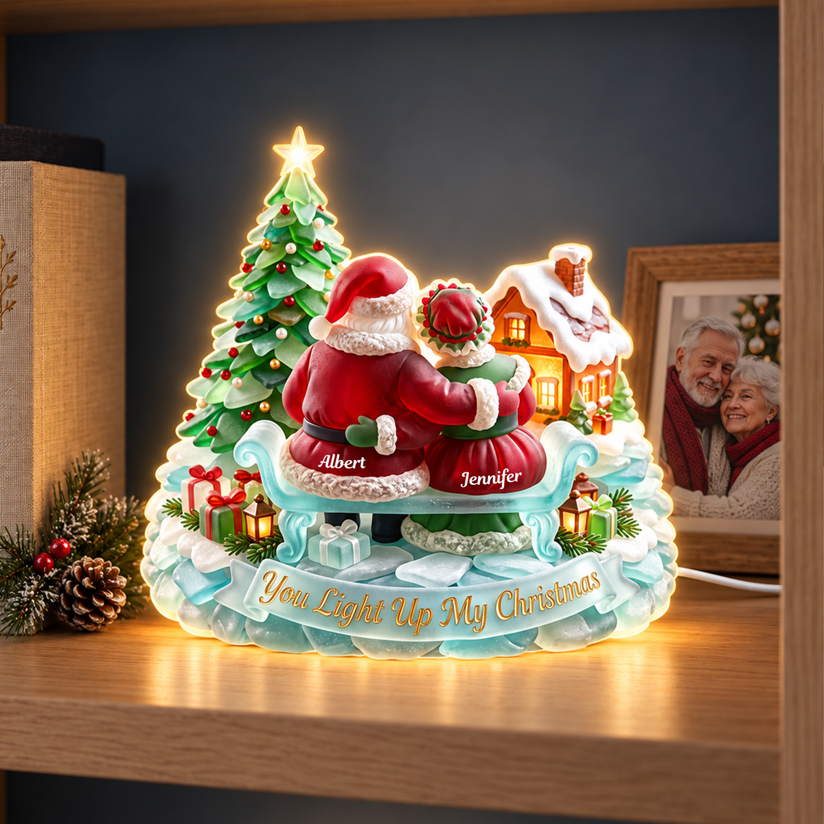 You Light Up My Christmas Acrylic Light Box - Personalized Gifts For Couple 08pgqn201026