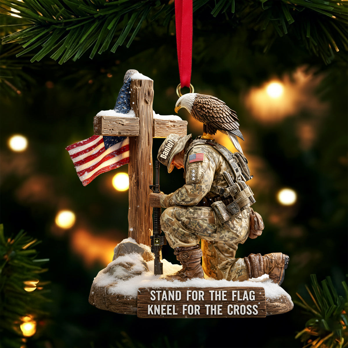 Faithful Warrior Christmas Ornament - Personalized Gift For Veteran 04TGLU151025-Homacus