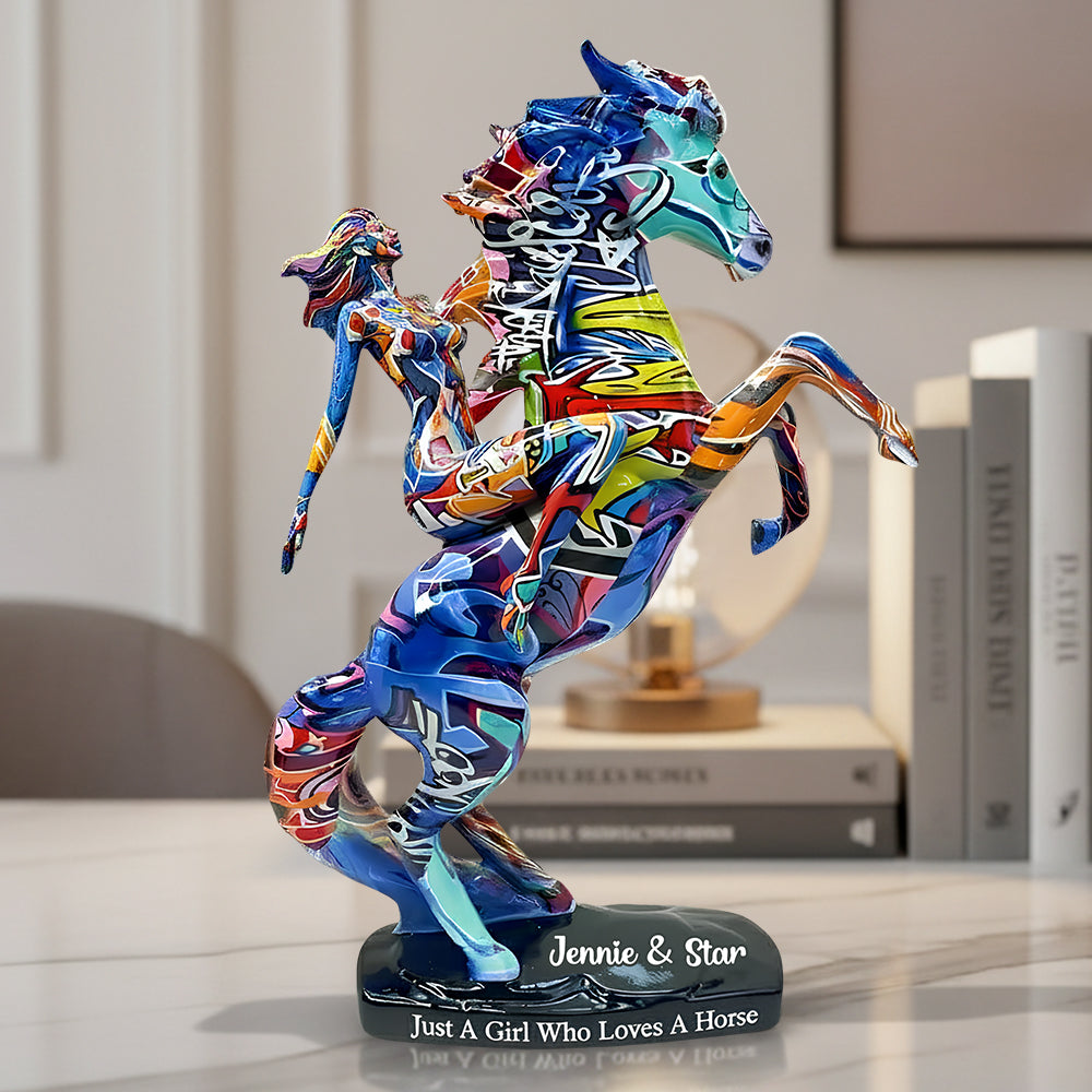 Girl & Her Noble Horse Acrylic Plaque Personalized Gifts For Horse Lovers 09TGDT151125-Homacus